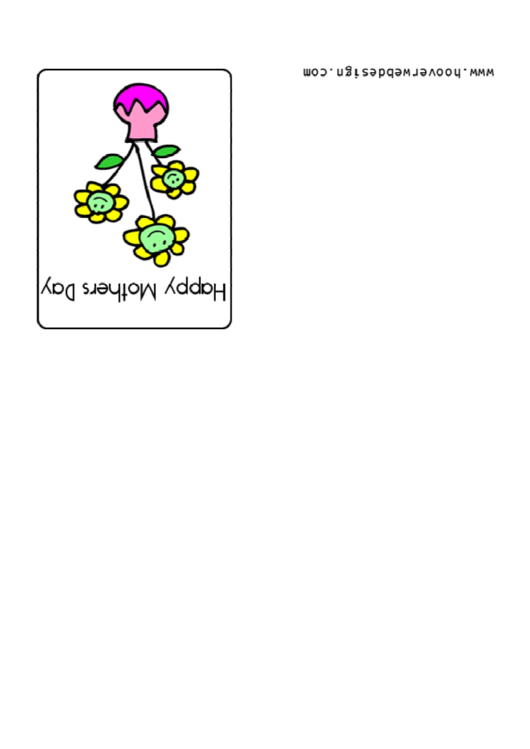 Smiling Flowers Mothers Day Greeting Card Template Printable pdf