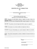 Form Dos-1367 - Certificate Of Correction September 1998