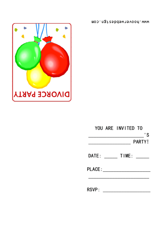 Divorce Party Invitation Template Printable pdf