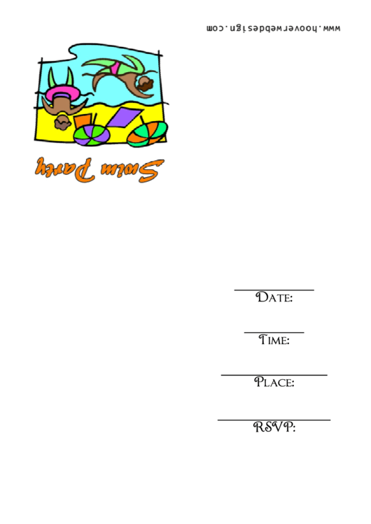 Swim Party Invitation Template Printable pdf