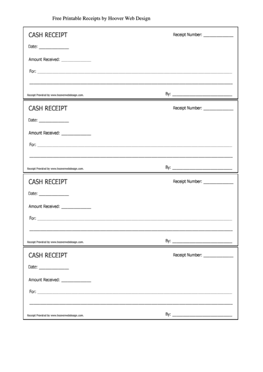 Cash Receipts Form Printable pdf