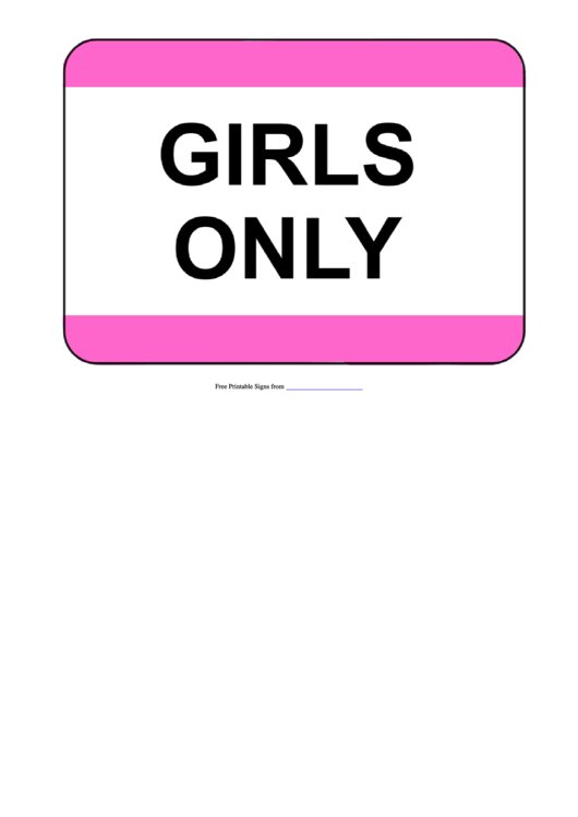 Girls Only Sign Template Printable pdf