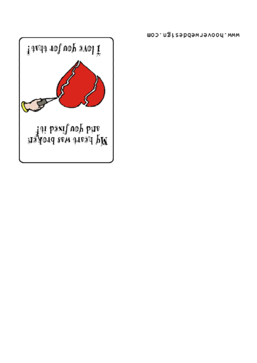 Heart Was Broken Greeting Card Template Printable pdf