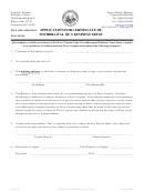 Form Bt-4 - Application For Certificate Of Withdrawal Of A Business Trust