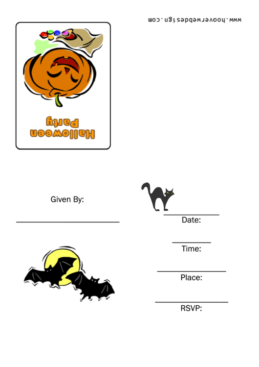 Halloween Party Invitation With Pumpkin Template
