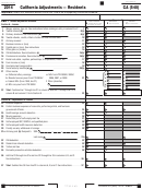 Form Ca (540) - California Adjustments - Residents Shedule - 2014