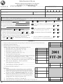 Form Fit-20 - Indiana Financial Institution Tax Return - 2001