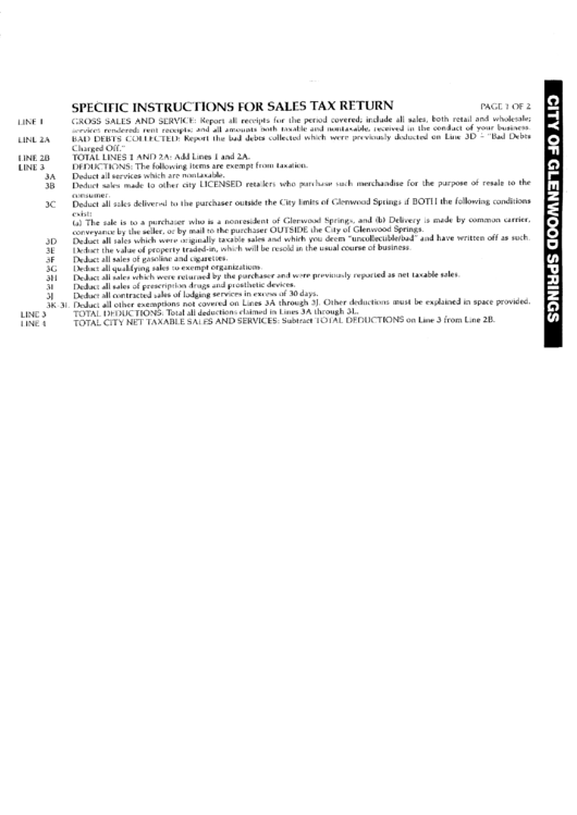 Instructions For Sales Tax Return printable pdf download