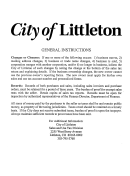 Instructions For Sales Tax Return - City Of Littleton
