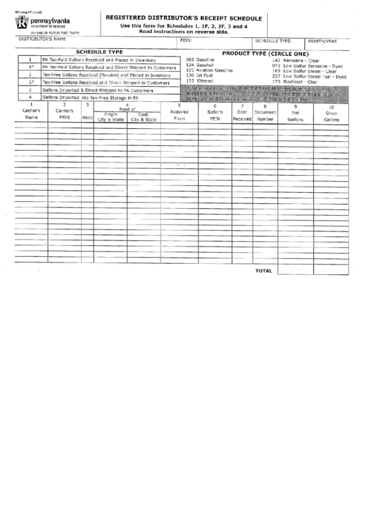 Form Rev-1019 Mf - Registered Distributor