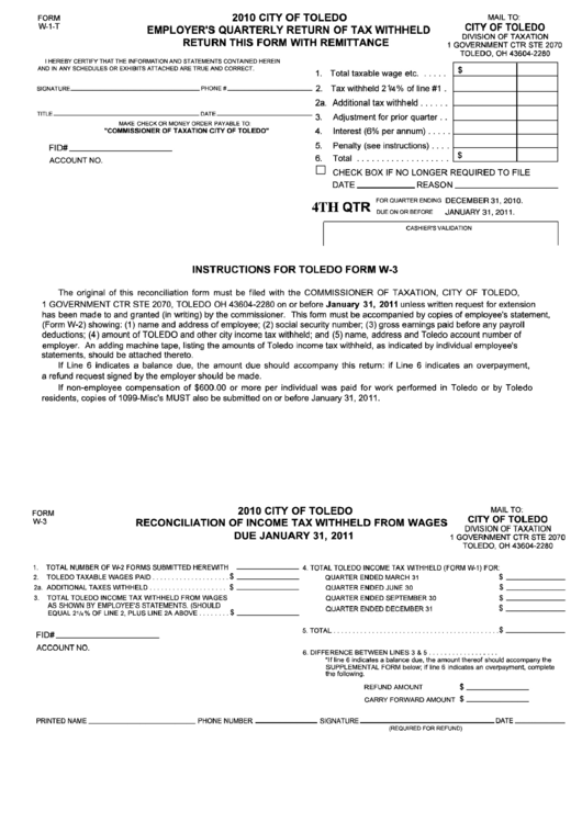 Form W-1-T - Employer