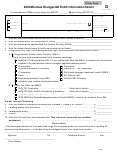Form Der-1 - 2009 Montana Disregarded Entity Information Return