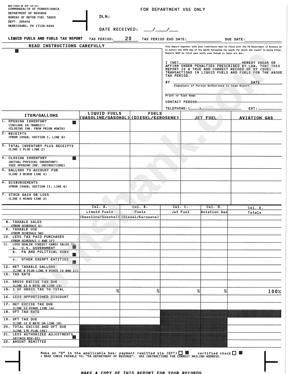 form-rev-1096a-liquid-fuels-and-fuels-tax-report-2001-printable-pdf