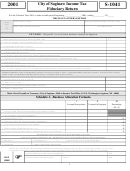 Form S-1041 - City Of Saginaw Income Tax Fiduciary Return - 2001