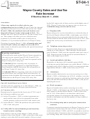 Form St-04-1 - Wayne County Sales And Use Tax Rate Increase - 2004