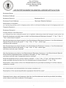Live Entertainment Business License Application Form - City Of O'fallon, Missouri