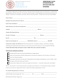Temporary Food Establishment Application For Vendors Form - Denville Division Of Health, New Jersey