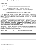Ofc Form 26 - Work Certificate For Contractors Before Beginning Their Work On Public Projects - New Hampshire Department Of Transportation