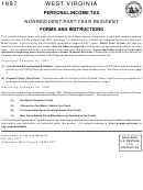 Personal Income Tax Nonresident/part-year Resident Forms And Instructions - 1997