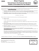 Personal Income Tax Forms And Instructions Resident & Nonresident/part-year Resident - 2005