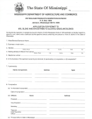Fillable Application For Permit To Mix, Blend And/or Distributealcohol-Gasoline Blends Form - Mississippi Department Of Agriculture And Commerce Printable pdf