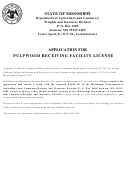 Pulpwood Receiving Facility License Application - Department Of Agriculture And Commerce - Mississippi