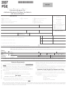 Form Pse - Extension Request For Alabama Business Privilege Tax Return And Annual Report - 2007