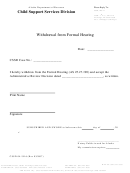 Form Cssd 04-1916 - Withdrawal From Formal Hearing Form - 2007