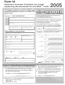 Form 1a - Oklahoma Volunteer Firefighter Tax Credit - 2005