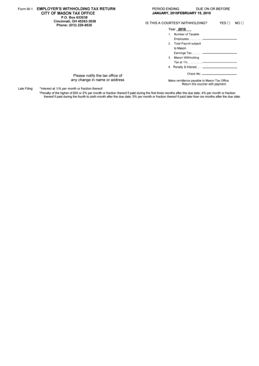 Form W-1 - Employer