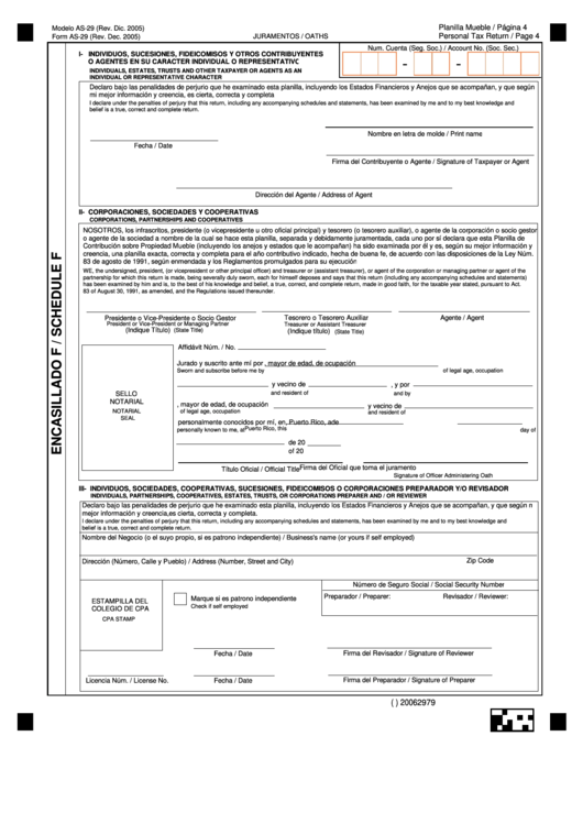 Form As-29 - Juramentos/oaths Printable pdf