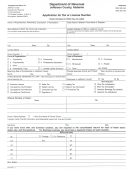 Application For Tax Of License Number Form - 2001