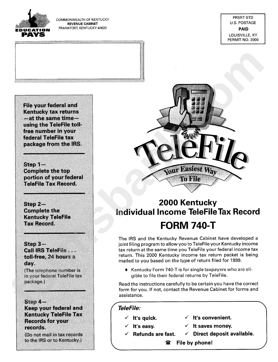 Kentucky Form 740-T - Kentucky Electronic Payment Voucher