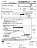 Form Hp 1040 - City Of Highland Park Income Tax Return 2001
