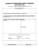 Change Of Registered Agent's Address Form - Foreign Corporation Office Of The Secretary Of The State