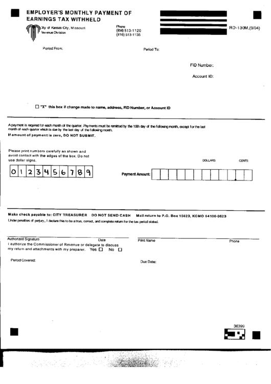 Form Rd-130m - Employer