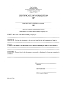 Form Dos-1365 -certificate Of Correction July 1999