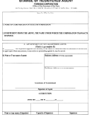 Form 06115-0470 - Change Of Registered Agent - 1999