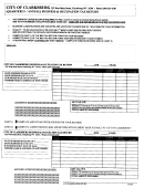 (quarterly / Annual) Business & Occupation Tax Return Form - City Of Clarksburg