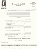 Meals Tax Form - Town Of South Hill