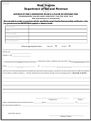 Form Wv/cst-af2 - Affidavit For A Business Filing A Claim Of Refund For Consumers Sales And Service Tax Or Use Tax - 1998