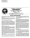 Instructions For Form L-1065 - Lansing, Michigan Partnership Income Tax Return Printable pdf