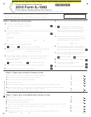Fillable Form Il-1065 - Partnership Replacement Tax Return - 2010 Printable pdf