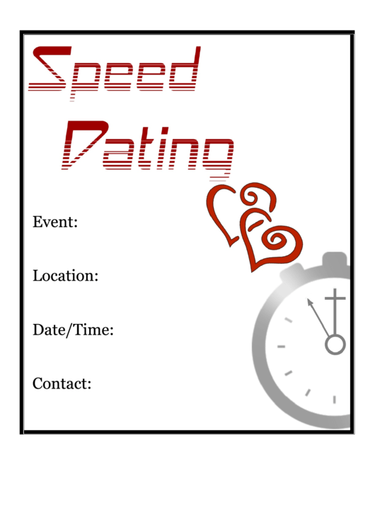 Speed Dating Flyer Template Printable pdf