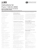Instructions For Form 1120-ic-disc - 2003