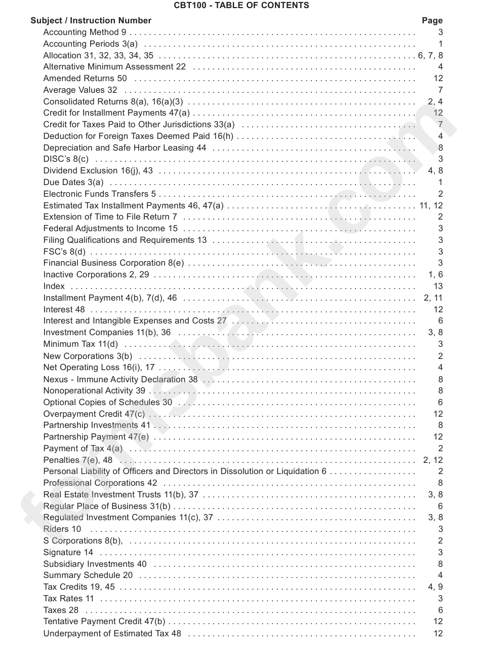 Business Tax Forms Instructions