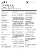 Instructions For Form 1120-pc - 2005