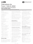 Instructions For Form 1120-Ic-Disc - 2005 Printable pdf
