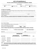 Privilege License Approval Application For A Commercial Address - City Of Huntsville 2011