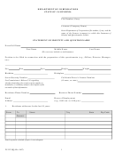 Form Fs 512 Siq - Statement Of Identity And Questionnaire